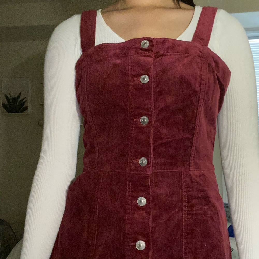 Red button dress